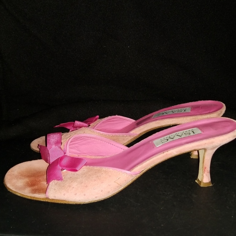 ISAAC MADE IN ITALY PINK SUEDE SANDALS SZ 9 1/2M